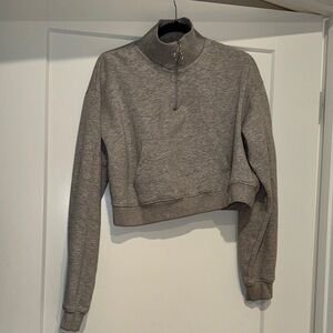 Gray Women's Cropped Sweatshirt